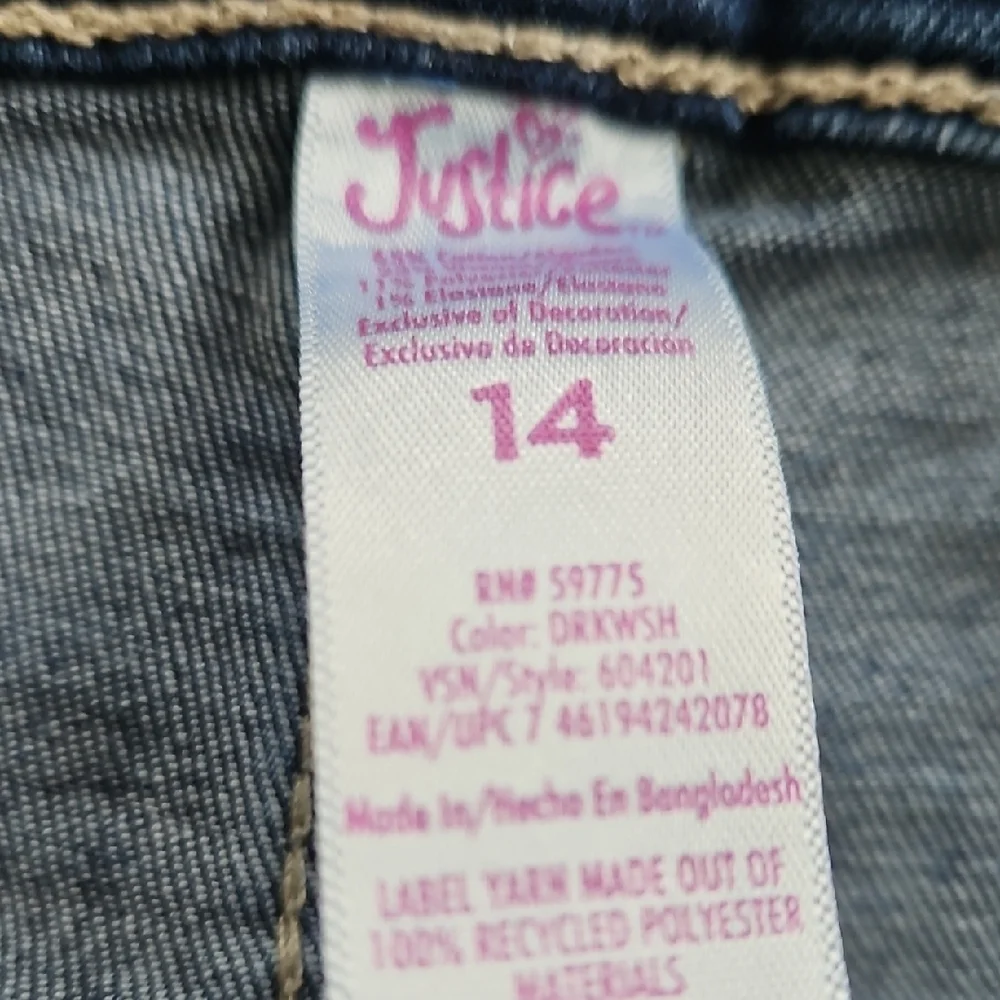 Justice Blue Jean Shorts with Distressed Cuffed Design